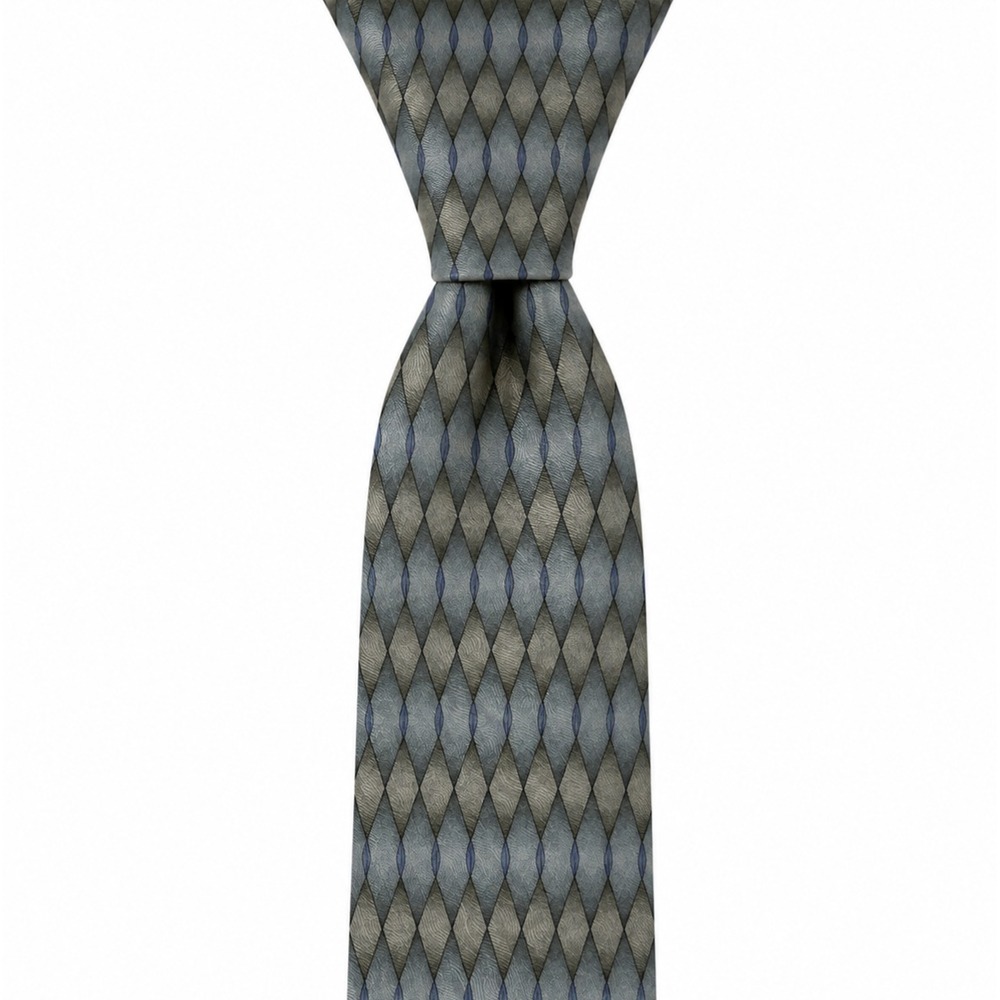GRATEFUL DEAD Vintage 1996 Feedback Seventeenth Set Silk Tie Blue Gray Geometric